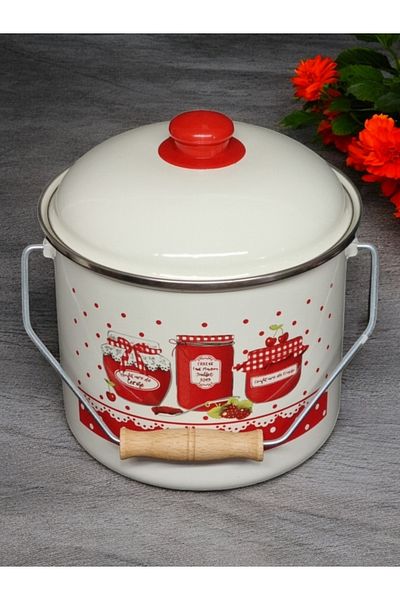 emaye market Enameled Copper Yogurt Pot Pulses Storage Pot Potato Onion Bucket 26 cm 9 Liters