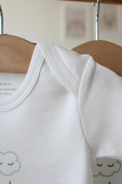 Mini Ropa Organic Cotton Baby Bodysuit 3 Pack Cloudy