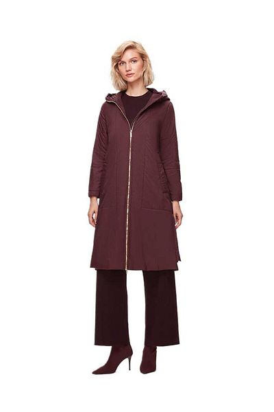 MISS DALIDA Buttoned Claret Red Coat - T25K-8020