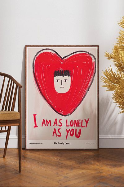 House Gorgeous Poster cu design colorat modern fără încadrare The Lonely Heart Colecția Dolce Vita