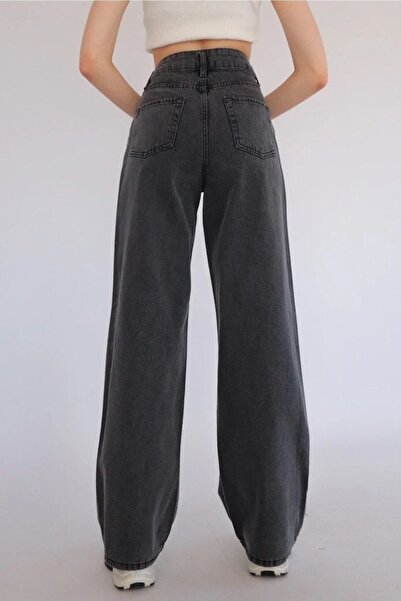 Trn JNS Maxi Loose Smoked Super High Talie Anii 90 Wide Leg Comfort Lycra Palazzo Jean