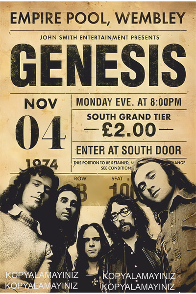 Hayat Poster Poster koncerta rok muzike Genesis, slika za dekoraciju doma, re...