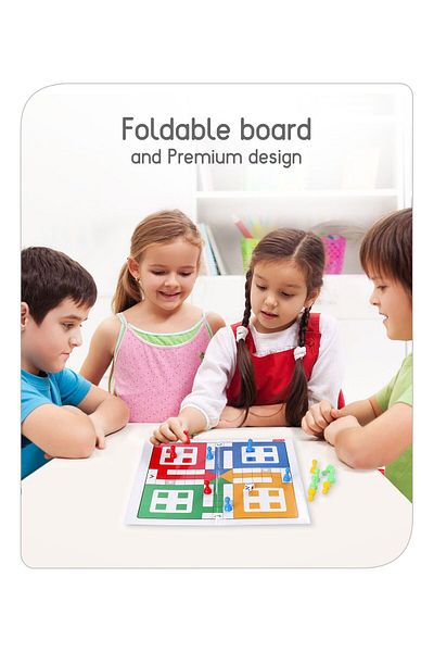 Babyhug Ludo & Yılanlar ve Merdivenler Masa Oyunu - 4+ Yaş ıçin Klasik Aile Eğlencesi، 38x38 سم