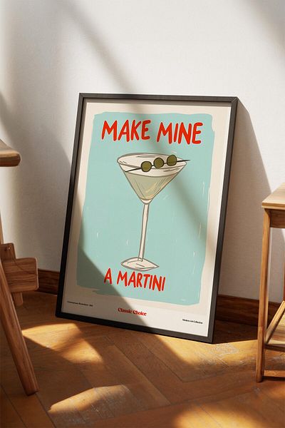 House Gorgeous A Martini Choice Poster cu design modern colorat fără încadrare Colecția Dolce Vita