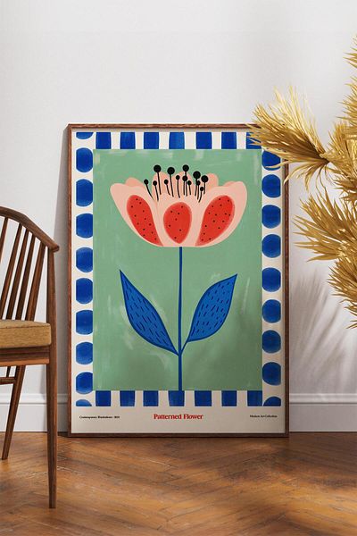 House Gorgeous Poster cu design colorat modern fără rame cu flori modelate Colecția Dolce Vita