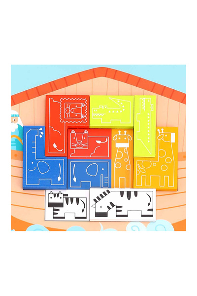 Fab N Funky Fab N Funky Noah's Ark 26-Piece Block Puzzle ï¿½ Educational Tetris for Kids 3+, Magnetic Pieces