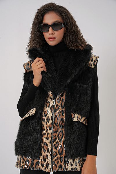 Bigdart 6806 Γιλέκο Faux Fur - Μαύρο
