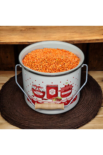 emaye market Enameled Copper Yogurt Pot Pulses Storage Pot Potato Onion Bucket 28 cm 11 Liters
