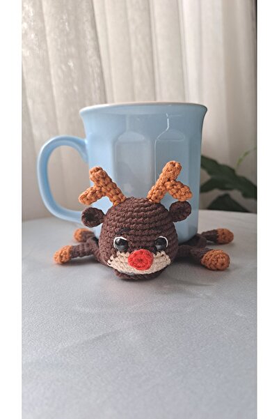 Gonulella Amigurumi Deer Christmas Coaster - Coaster / New Year - Christmas Gift