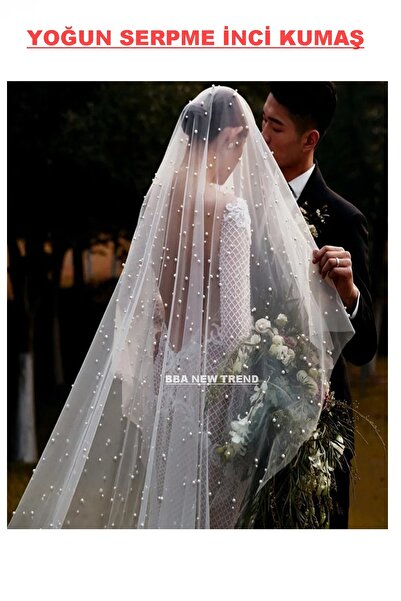 bbays new trend 3BOY حجاب الزفاف مع اللؤلؤ - قماش حجاب لؤلؤي 1.5