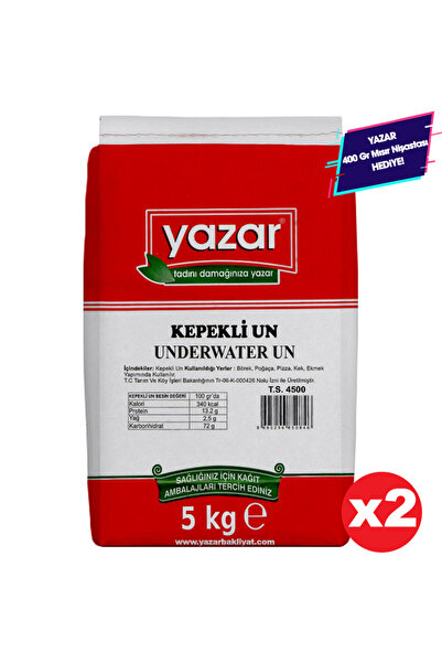 YAZAR Taş değirmende Öğütülmüş Tam Buğday Kepekli Un 5 Kg X 2 Paket