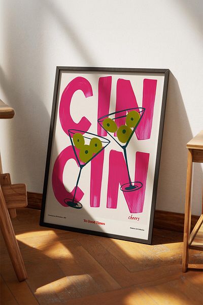 House Gorgeous Poster cu design colorat modern fără rame Cin Cheers Colecția Dolce Vita
