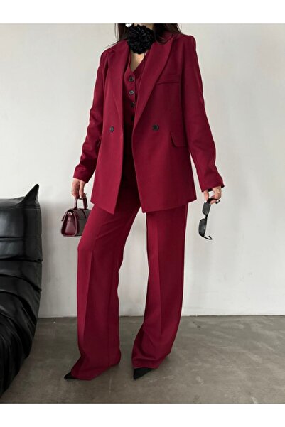MYGİYİMİSTANBUL jacket vest palazzo pants 3-piece suit
