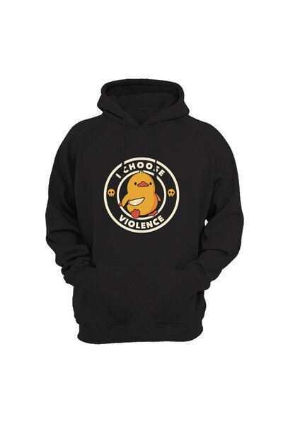 WİDİ Cadou amuzant cu scris cu imprimeu de pui drăguț Hanorac negru cu 3 fire...