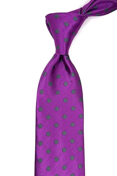 Kravatkolik Fuchsia Polka Dot Pattern Classic Tie with Handkerchief Kk13099