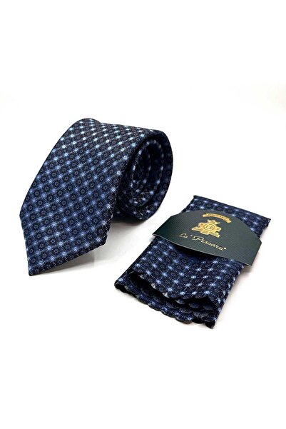 Kravatkolik Καφέ - Κλασική γραβάτα με μαντήλι με μοτίβο πουά KK12965