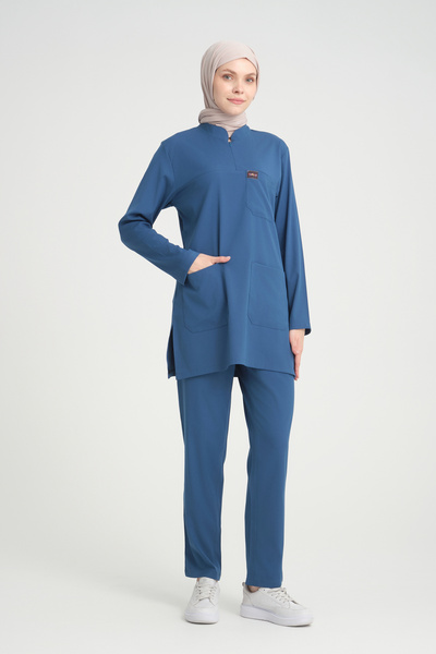 tıpatıp medikal HAKİM YAKA TESETTÜR SCRUBS