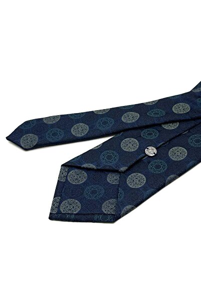 Kravatkolik Κλασική γραβάτα με μοτίβο πουά σε μπλε ναυτικό χρώμα KK12993