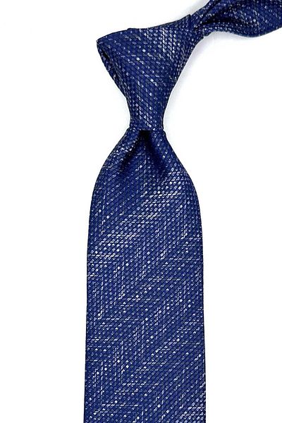 Kravatkolik Navy Blue Sand Pattern Handkerchief Classic Tie Kk12937