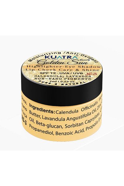KUATRA Golden Sun Natural Mineral - Moisturizing and Antioxidant Shimmering Eyeshadow Highlighter