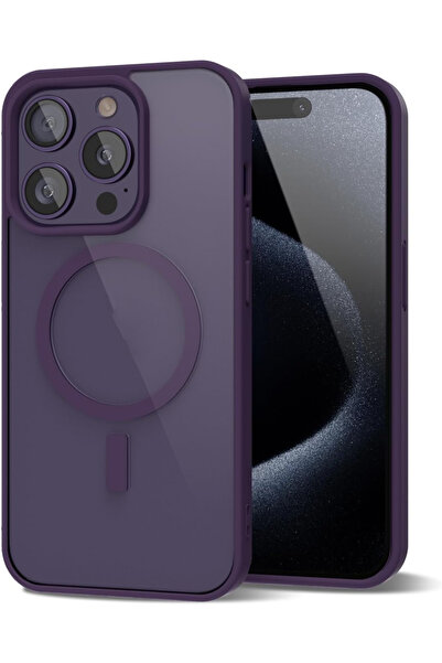 Caseji iPhone 16 Pro Max Uyumlu Kenarları Renkli Şeffaf Magsafe Kılıf