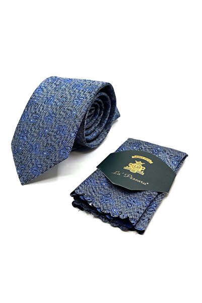 Kravatkolik Κλασική γραβάτα με μπλε σχέδιο σάλι KK13110