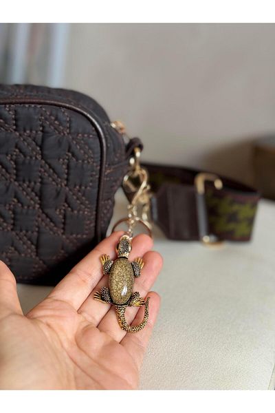 Miamantra Lizard Keychain / Stone Bag Ornament - Turkey Charm Gift