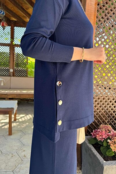 Rabia Şamlı Σετ πλεκτών Navy Blue Sezen