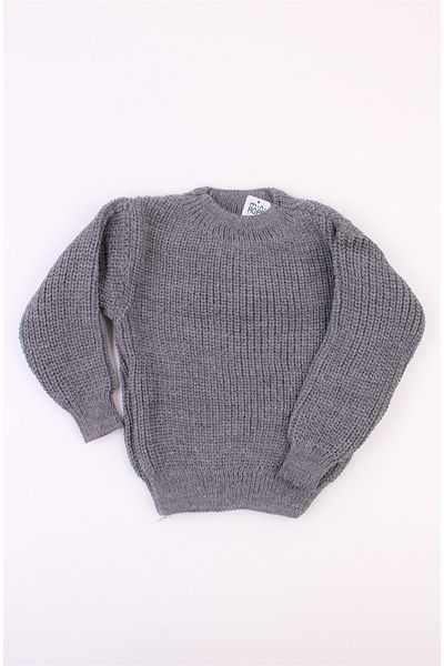 Mini Ropa Unisex Regular Baby Kids Sweater Smoked Crew Neck Oversize Knitwear Sweater