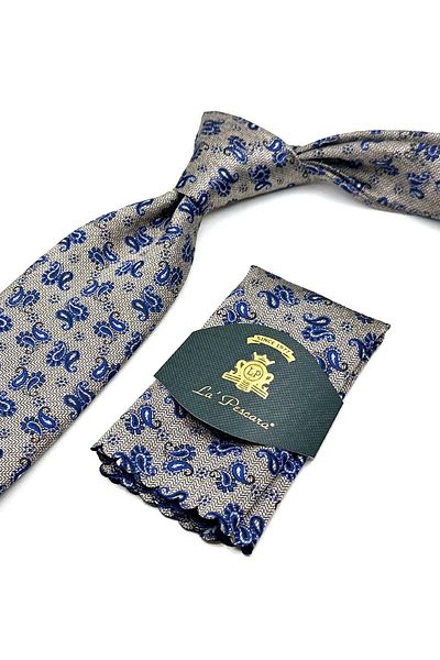Kravatkolik Beige Shawl Pattern Handkerchief Classic Tie Kk13112