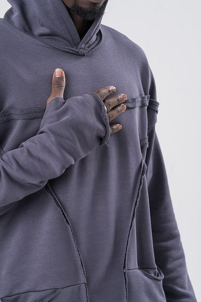 go gang own Φούτερ με κουκούλα Bohemian Asymmetric Detail