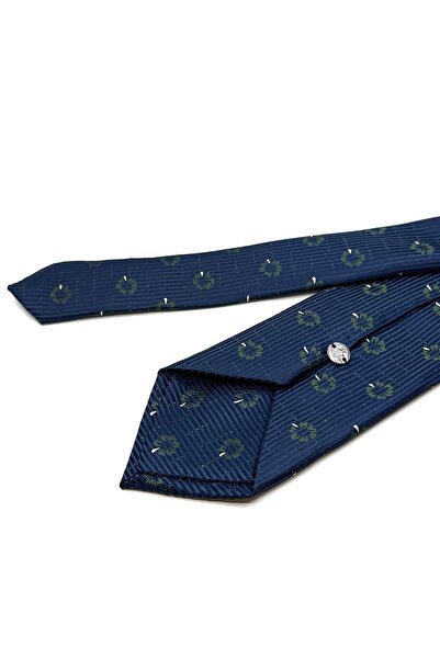 Kravatkolik Κλασική γραβάτα με μοτίβο λουλουδιών σε μπλε ναυτικό με μαντήλια KK13024