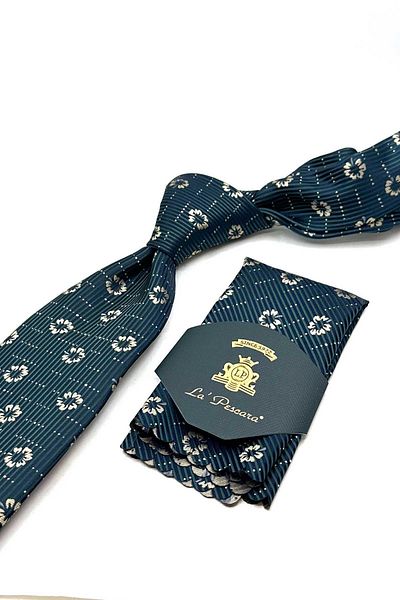 Kravatkolik Green Floral Pattern Handkerchief Classic Tie Kk13021