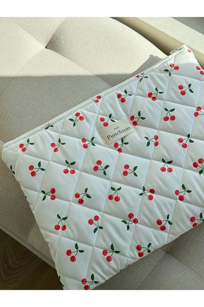 Punchiess Cherry Patterned Laptop Tablet Case 13-14 Inch