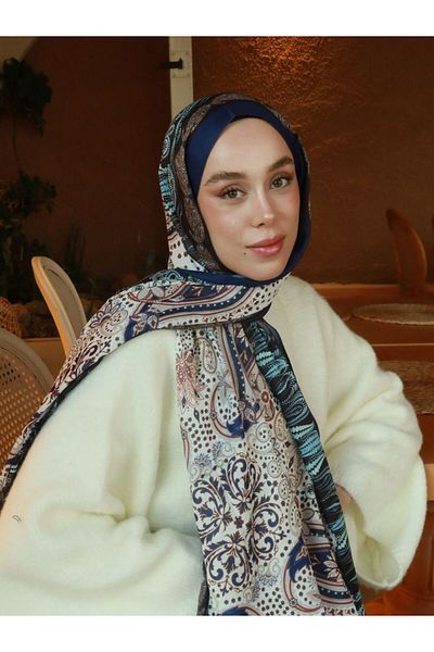 Modakaşmir Şal din bumbac cu model floral boem