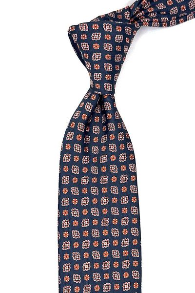 Kravatkolik Orange - Laci Motif Pattern Classic Tie with Handkerchief Kk12984