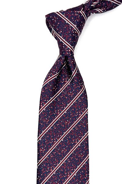 Kravatkolik Classic Tie with Claret Red Line Pattern Handkerchief Kk12918