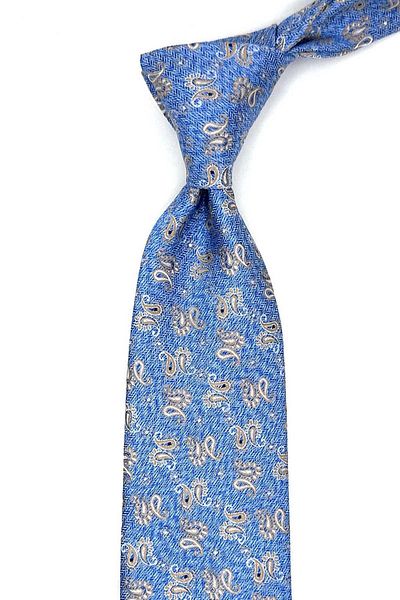 Kravatkolik Light Blue Shawl Pattern Handkerchief Classic Tie Kk12927