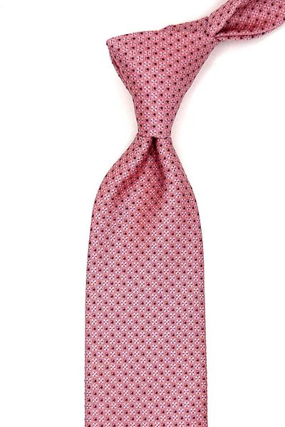 Kravatkolik Classic Tie with Pink Dot Pattern Handkerchief Kk12899