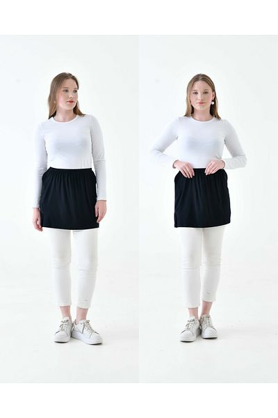 mirach Stretchy Lycra Combed Cotton Skirt and t Shirt Look Short 2 Pack