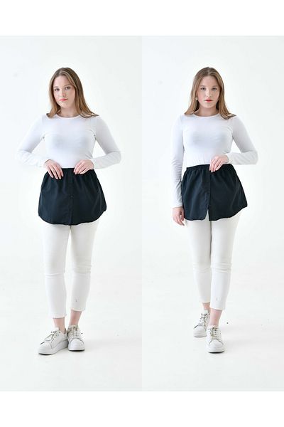 mirach Plus Size 2-Piece Shirt and Skirt Set - Poplin Cotton with Buttons