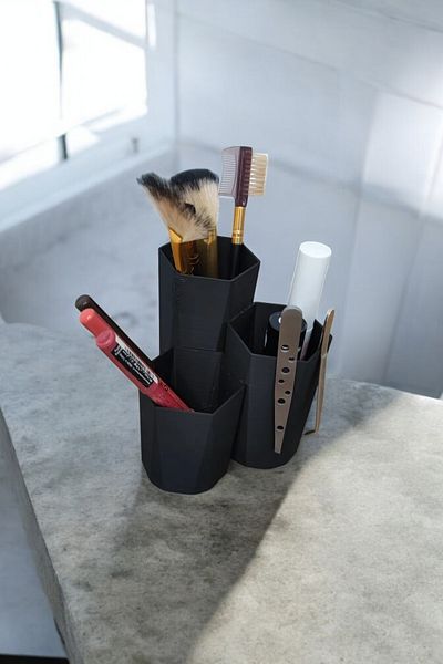 Goplast Premium Black Makeup Organizer - Brush Holder Organizer, Multi-Purpose