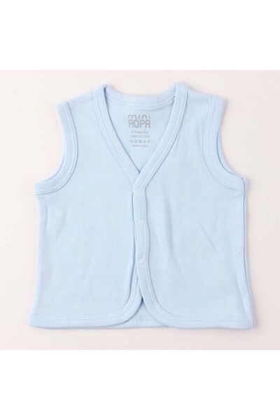 Mini Ropa Plain Blue Vest for Unisex Baby