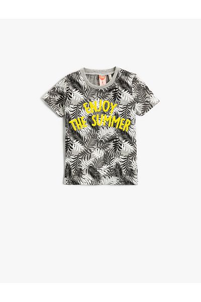 Koton Baby Boy Gray Patterned T-Shirt 2SMB10019TK