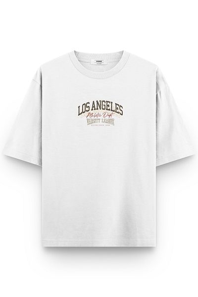 Overoz Μπλουζάκι Los Angeles με στάμπα Semi Oversize 1127