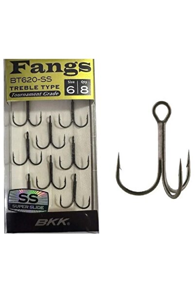 BKK Fangs Bt620-ss Treble Type 6018 No:6 --- 8ad. Black 1 Kt.