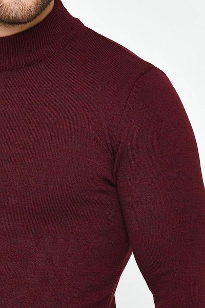 YNGMENCLASS Men's Half Fisherman Knitwear Claret Red