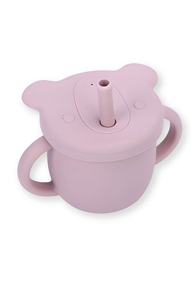 Fab N Funky Classic Bear Silicone Mug, Spill Proof Design, Refreshing Solid Color And Durable, 250mL, 3 Years