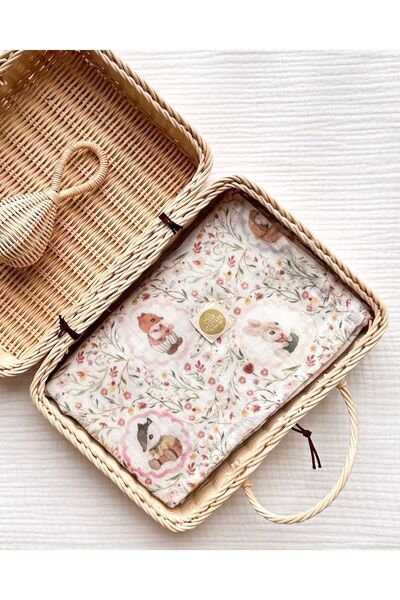Little Dude 100*100 Patterned Organic Cotton Muslin Blanket - Double Layer