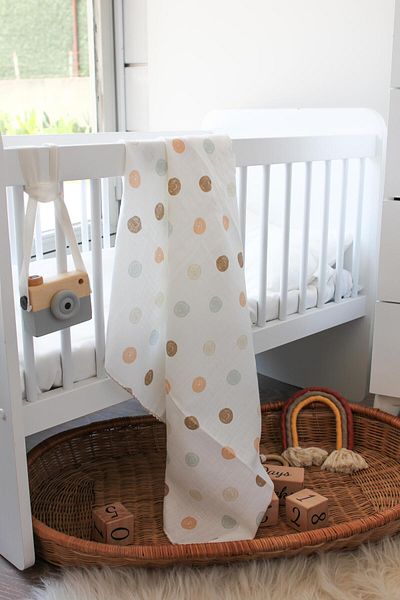 Mini Ropa Multi-Purpose Polka Dot Muslin Baby Blanket